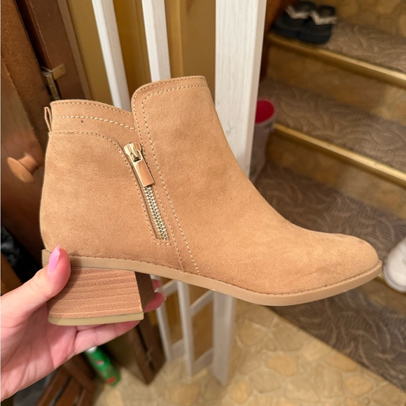 Tan Suede Ankle Boots - Picture 1 of 2